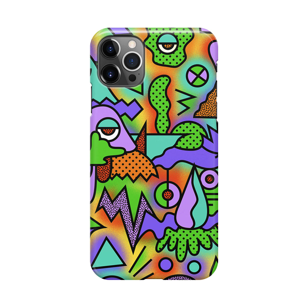 Abstract Colorful Doodle Art iPhone 12 Pro Case