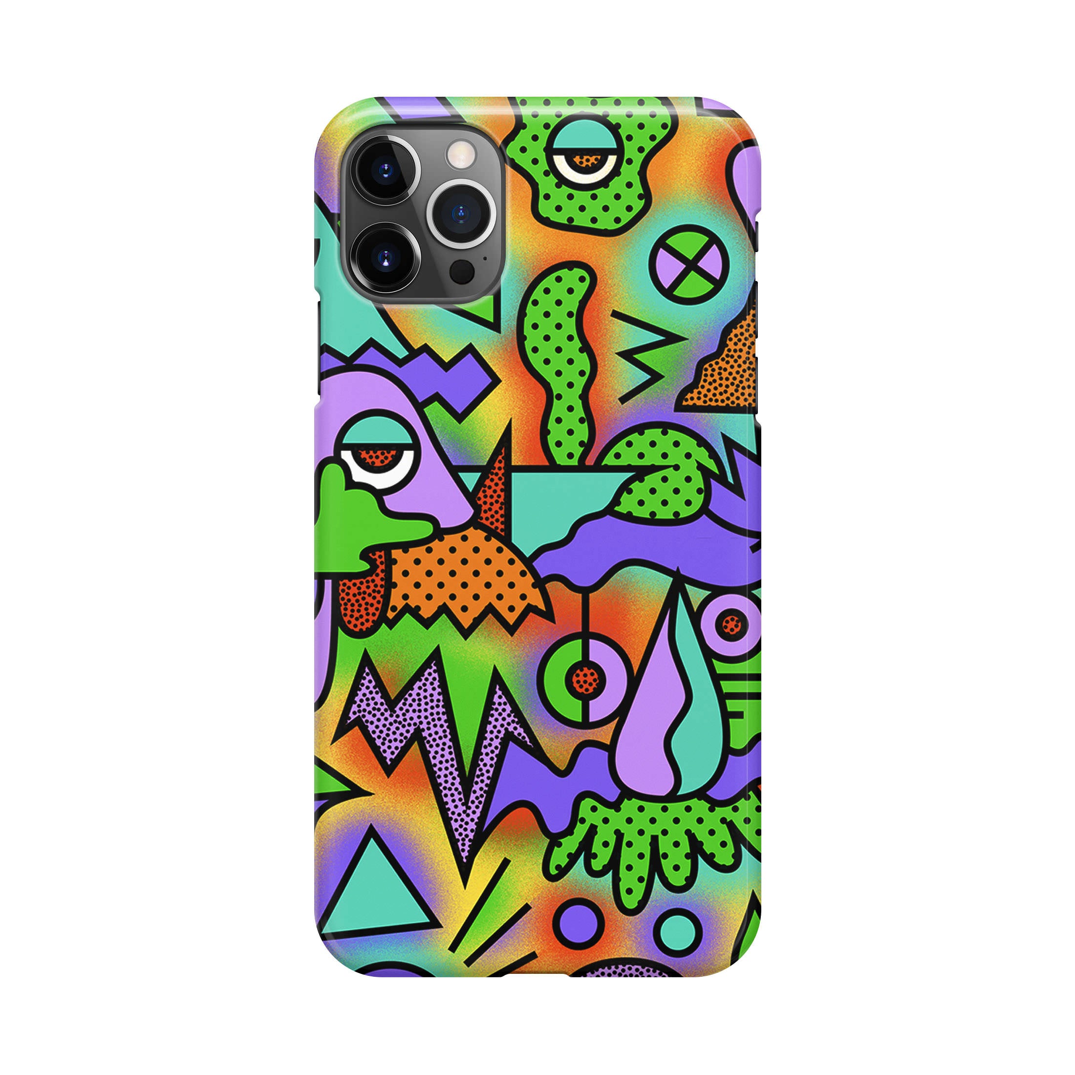 Abstract Colorful Doodle Art iPhone 12 Pro Case