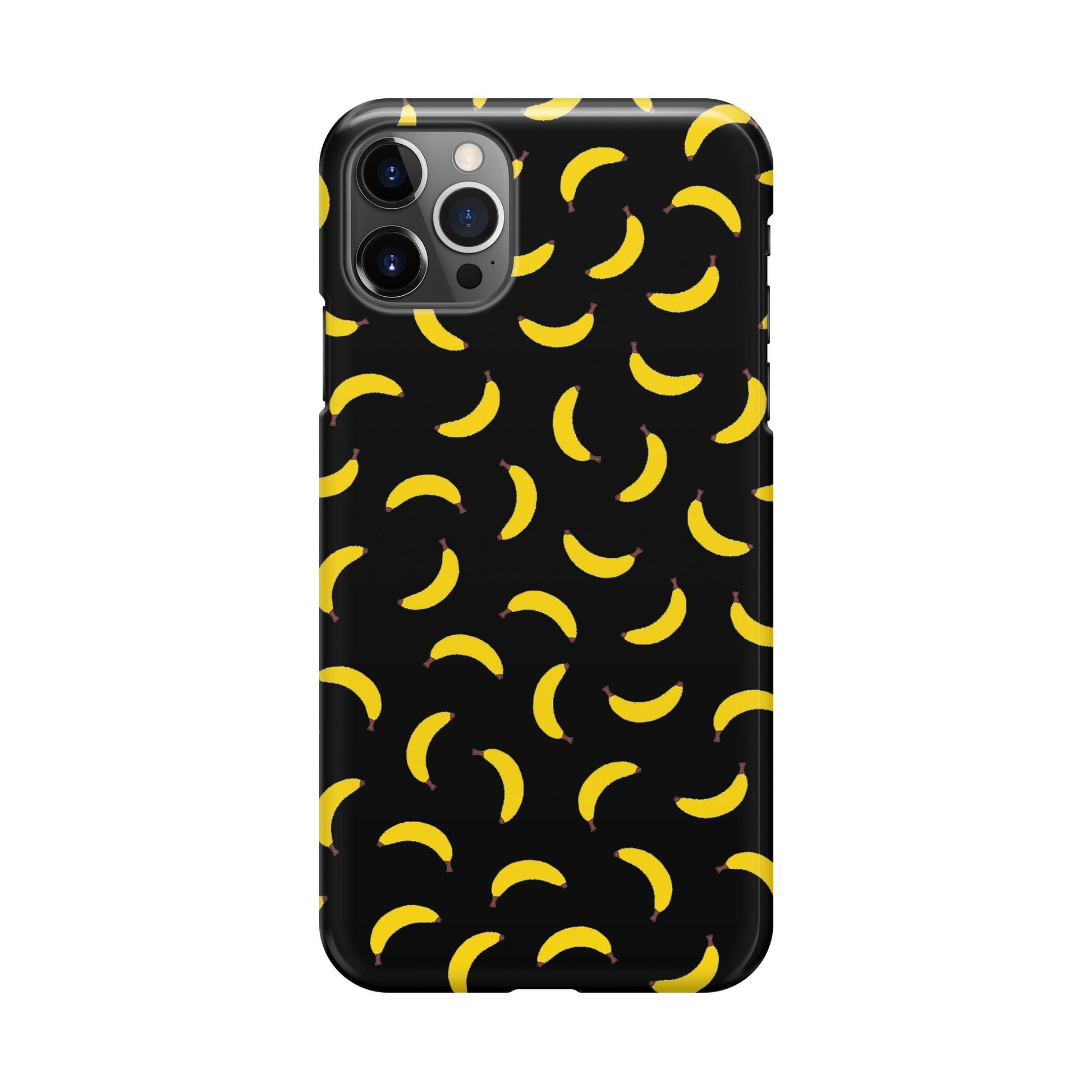 Bananas Fruit Pattern Black iPhone 12 Pro Case