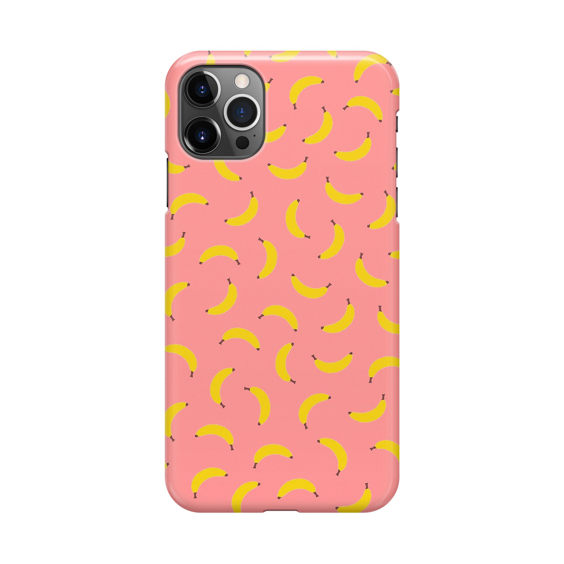 Bananas Fruit Pattern Pink iPhone 12 Pro Case