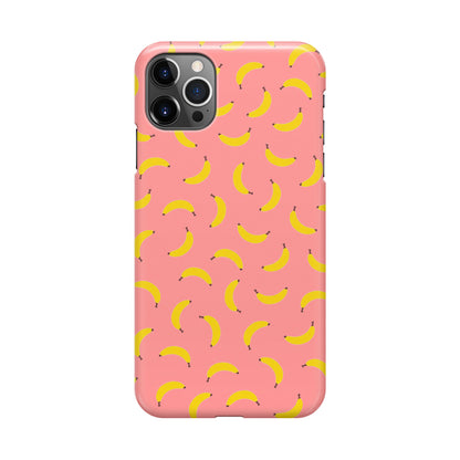 Bananas Fruit Pattern Pink iPhone 12 Pro Case