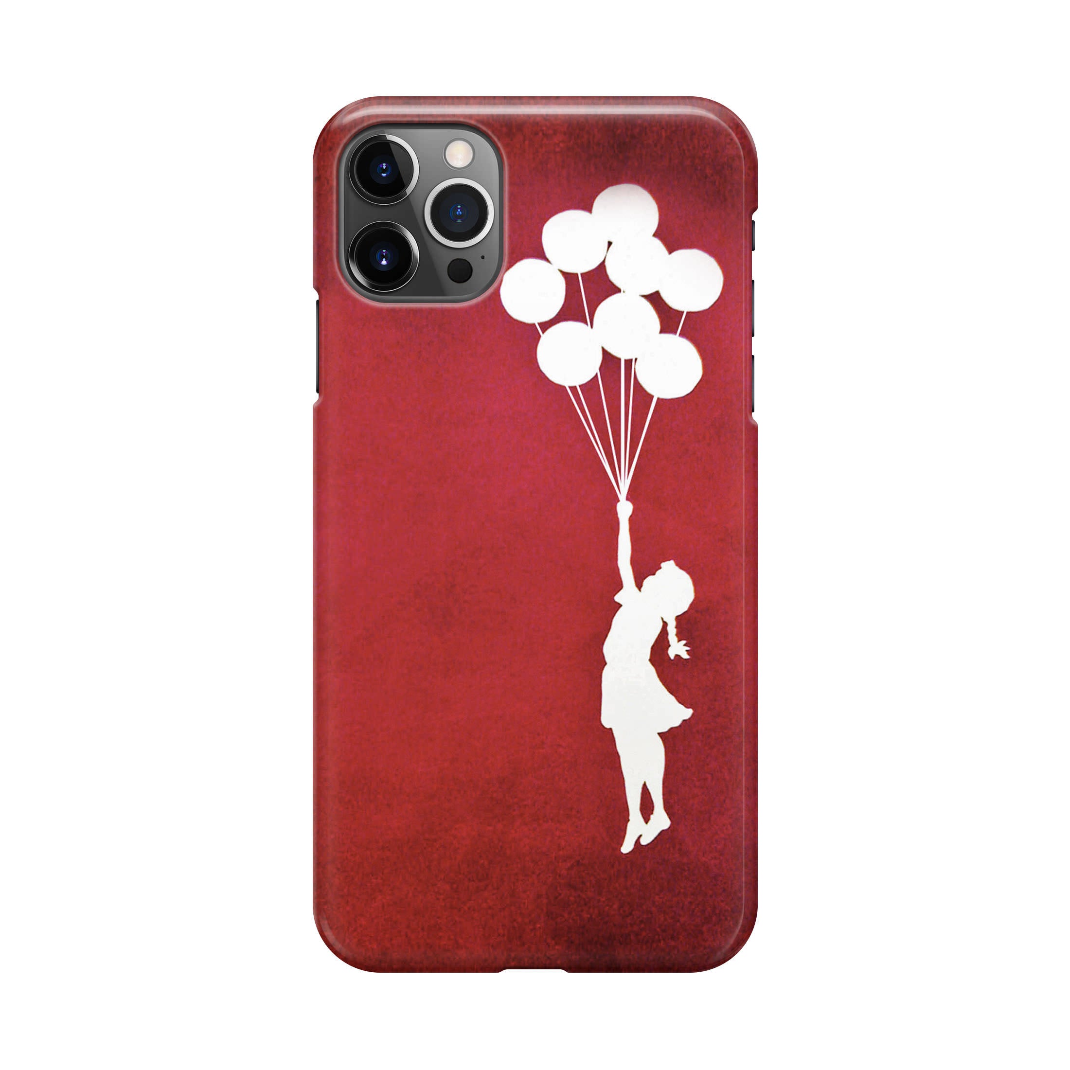 Banksy Girl With Balloons Red iPhone 12 Pro Case