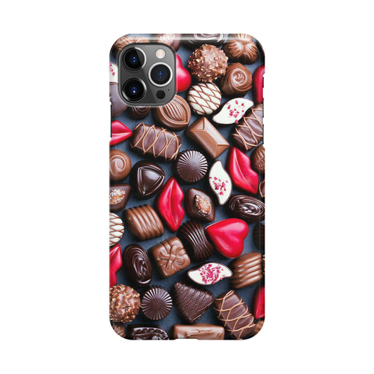 I Love Choco Pattern iPhone 12 Pro Case