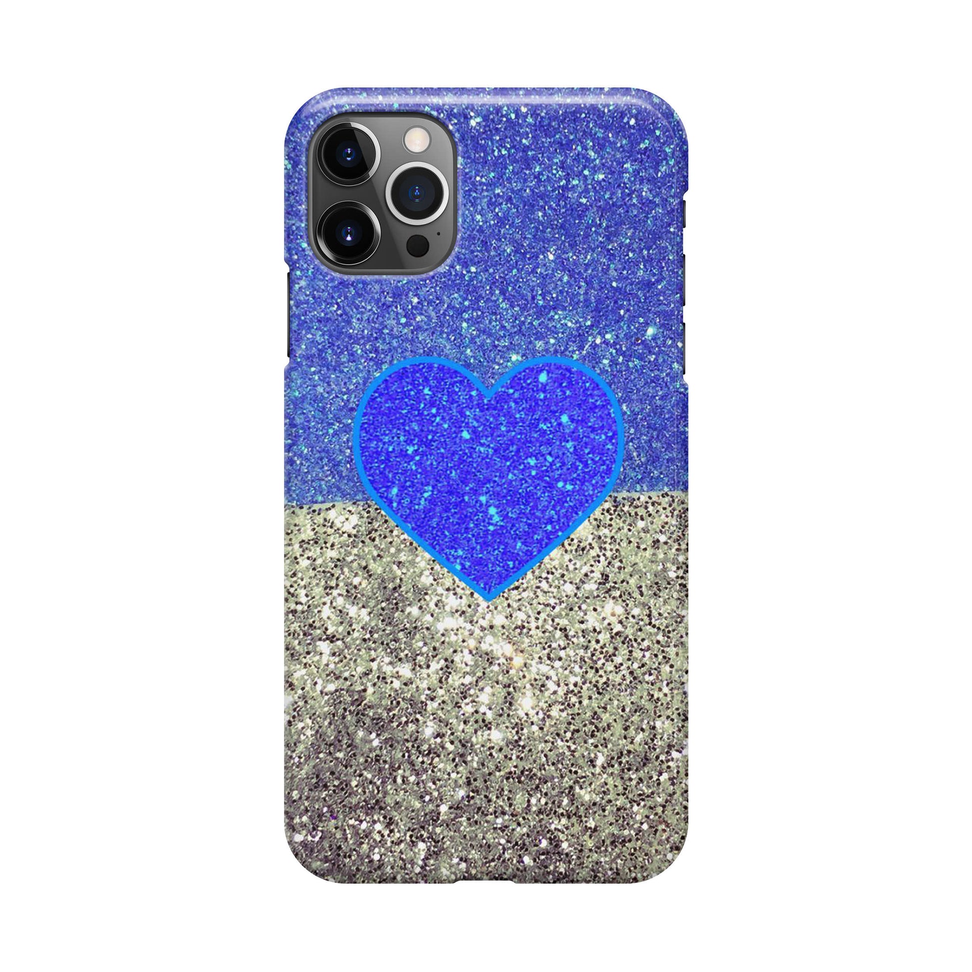 Love Glitter Blue and Grey iPhone 12 Pro Case