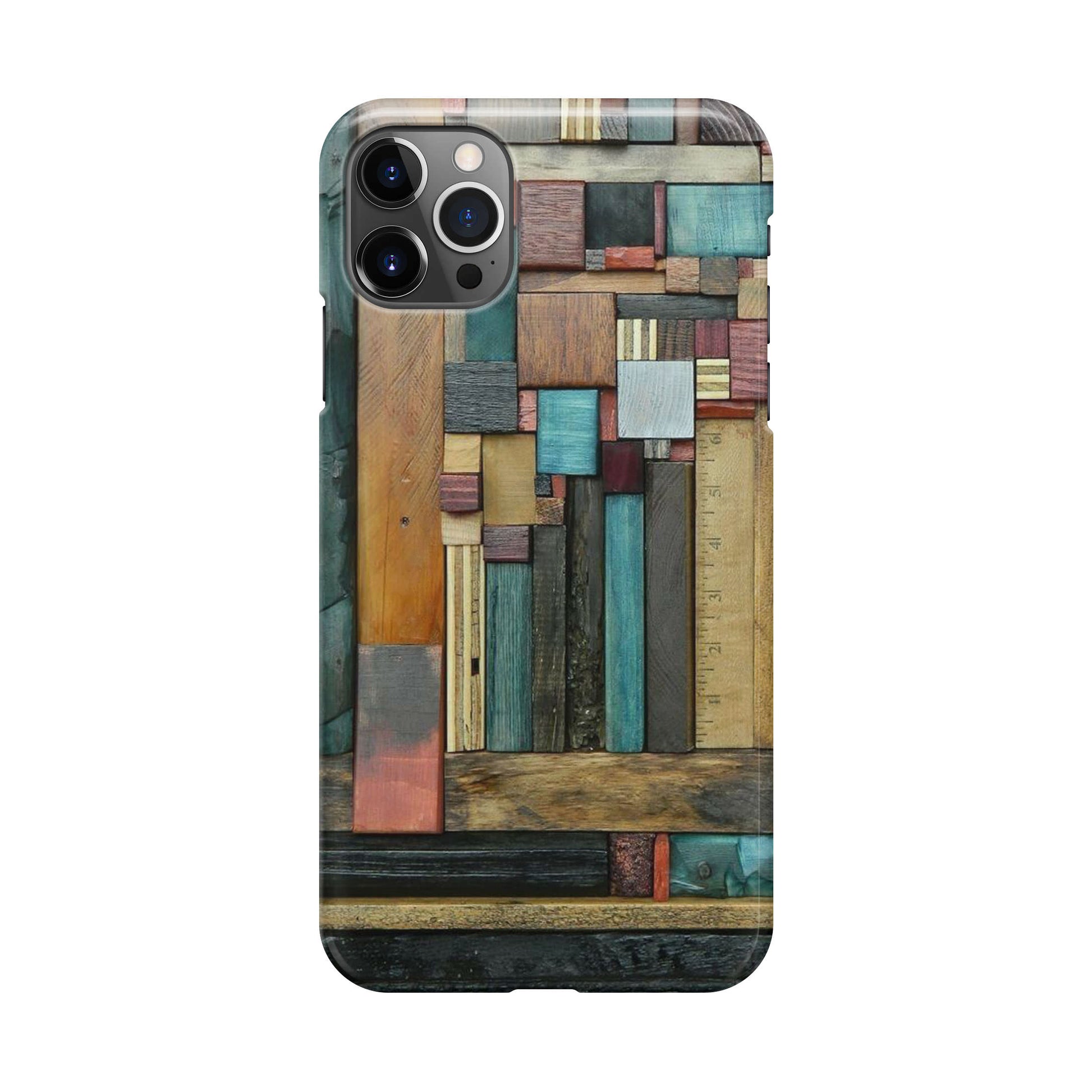 Painted Abstract Wood Sculptures iPhone 12 Pro Case