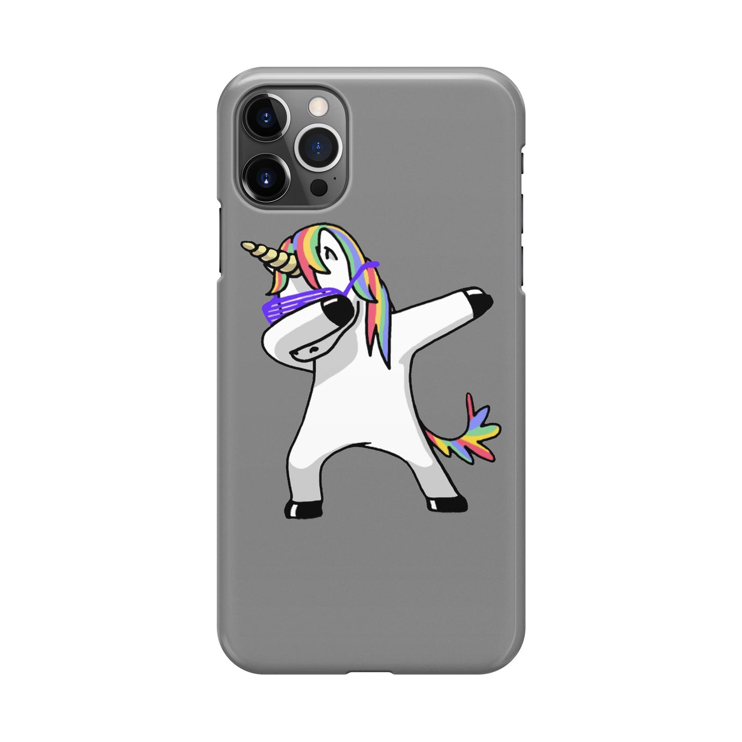 Unicorn Dabbing Grey iPhone 12 Pro Case