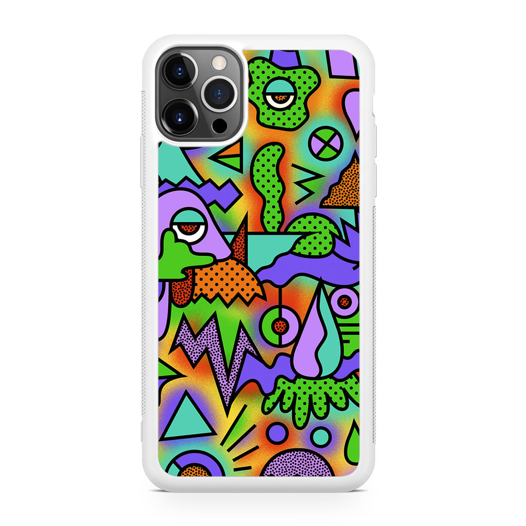 Abstract Colorful Doodle Art iPhone 12 Pro Case