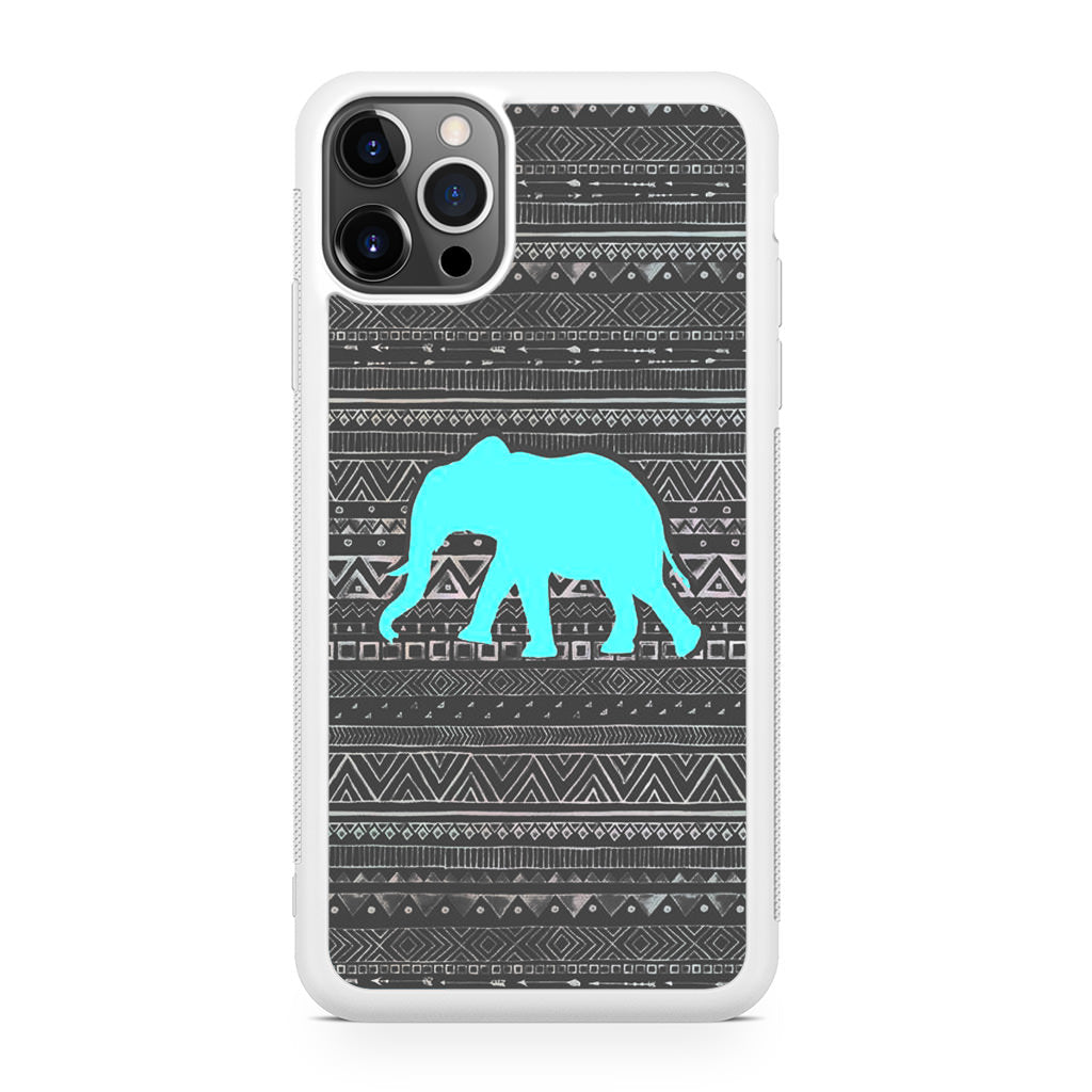 Aztec Elephant Turquoise iPhone 12 Pro Max Case