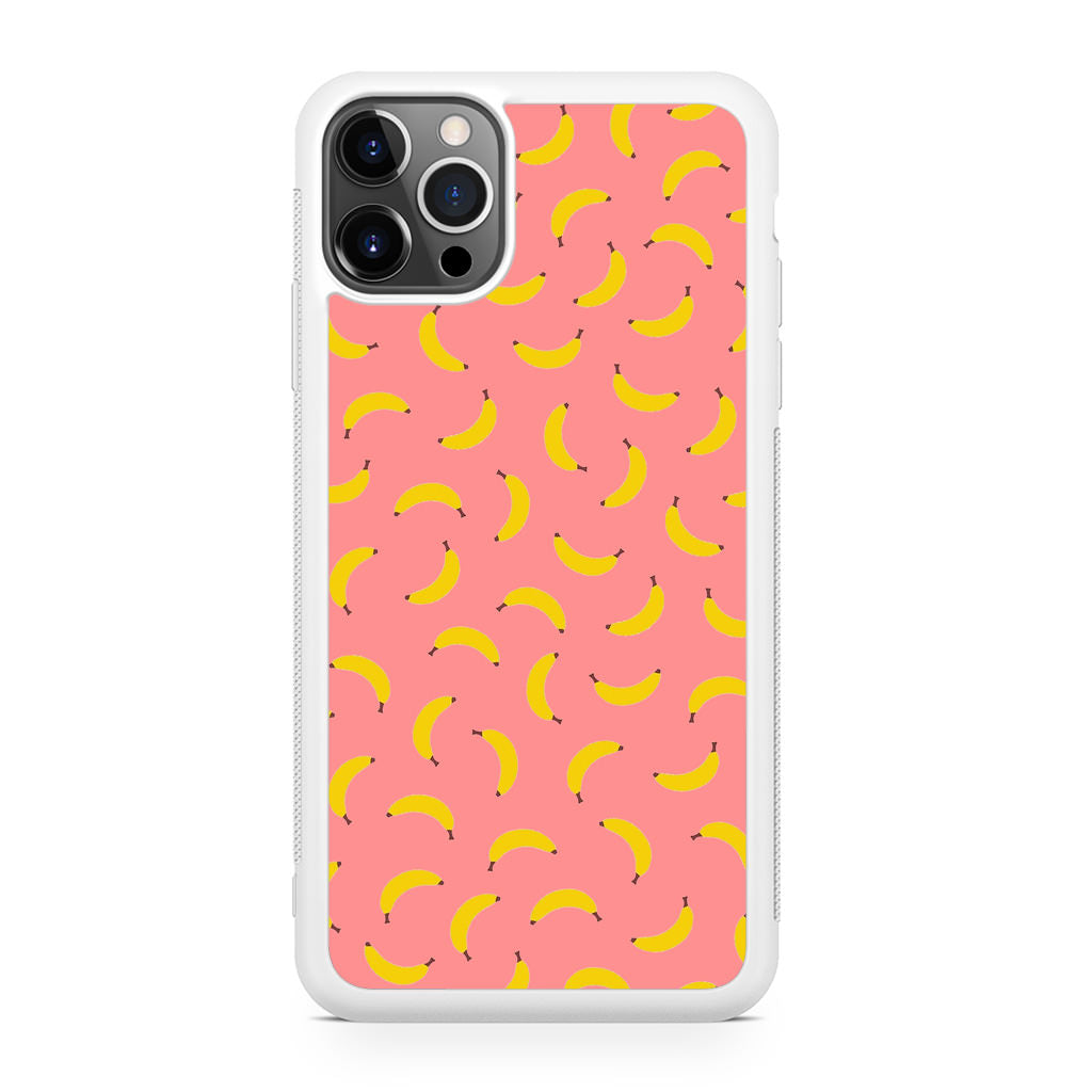 Bananas Fruit Pattern Pink iPhone 12 Pro Case