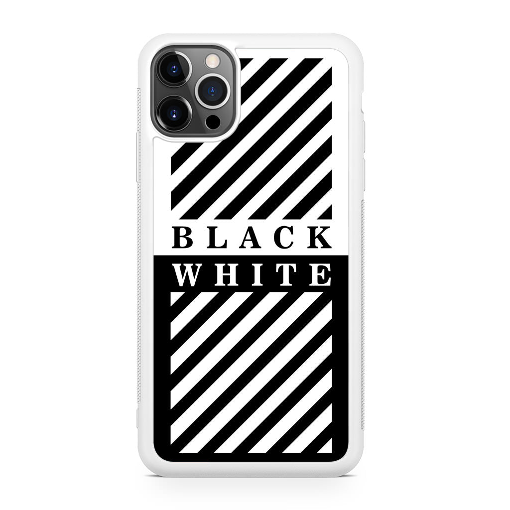 Black White Stripes iPhone 12 Pro Case