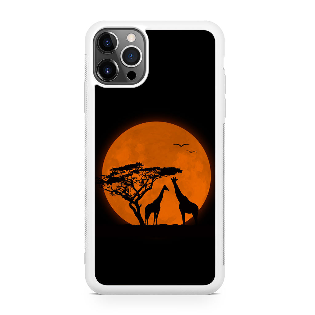 Giraffes Silhouette iPhone 12 Pro Case