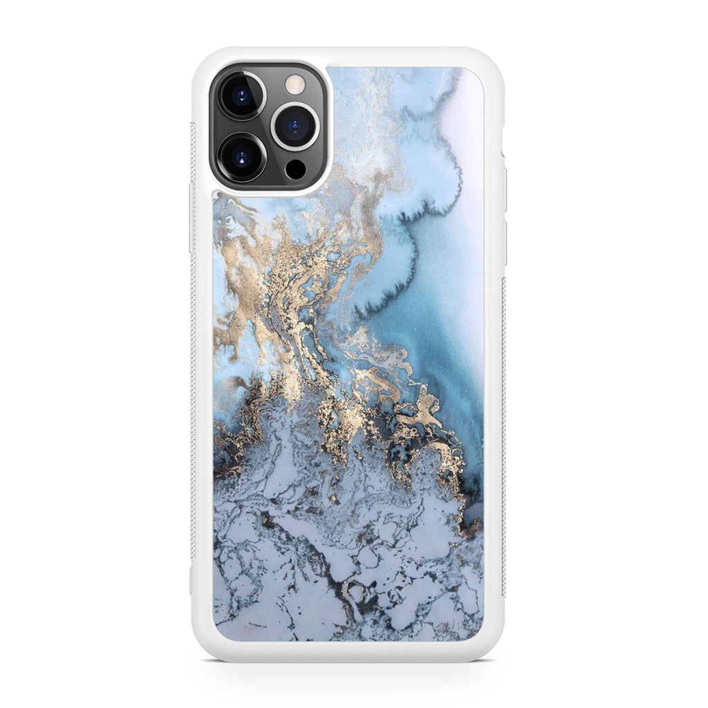Golden Azure Marble iPhone 12 Pro Case