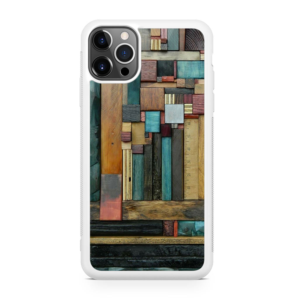 Painted Abstract Wood Sculptures iPhone 12 Pro Max Case
