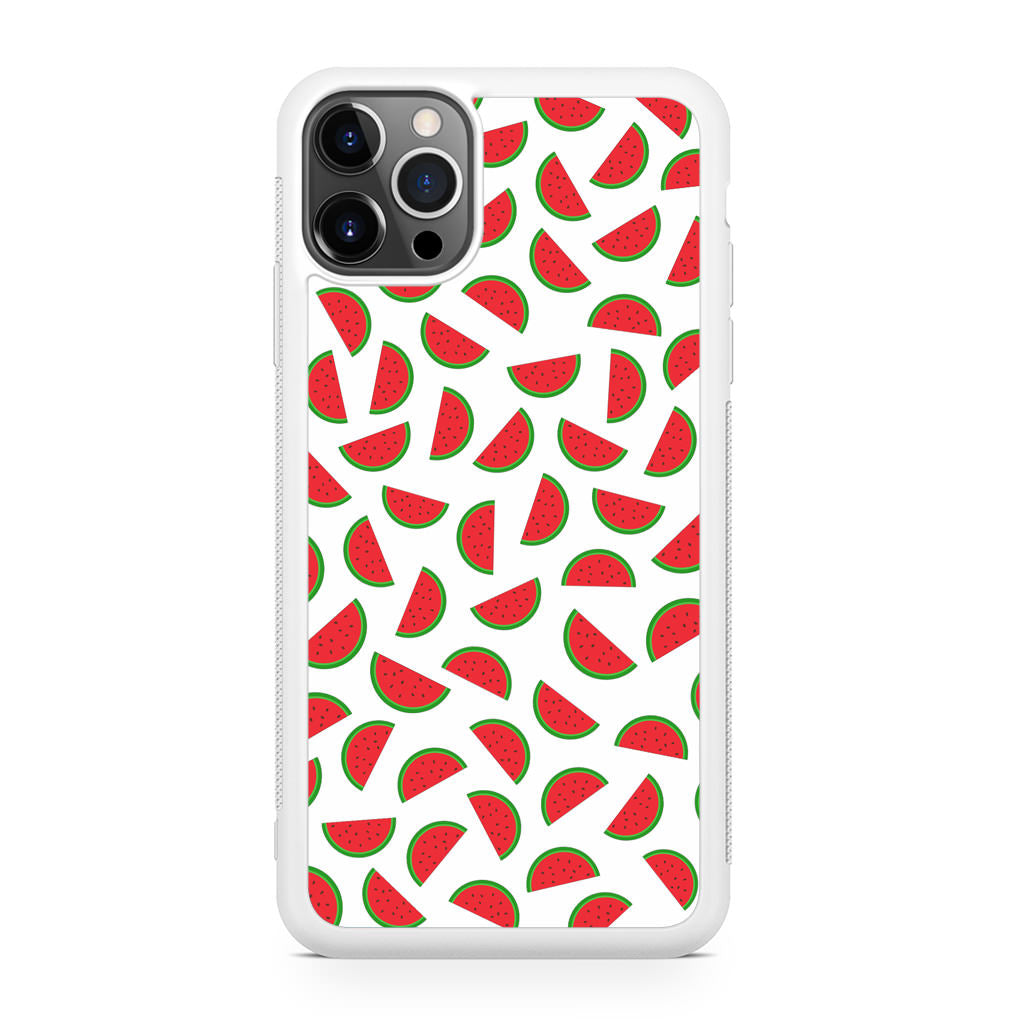 Watermelon Fruit Pattern White iPhone 12 Pro Case