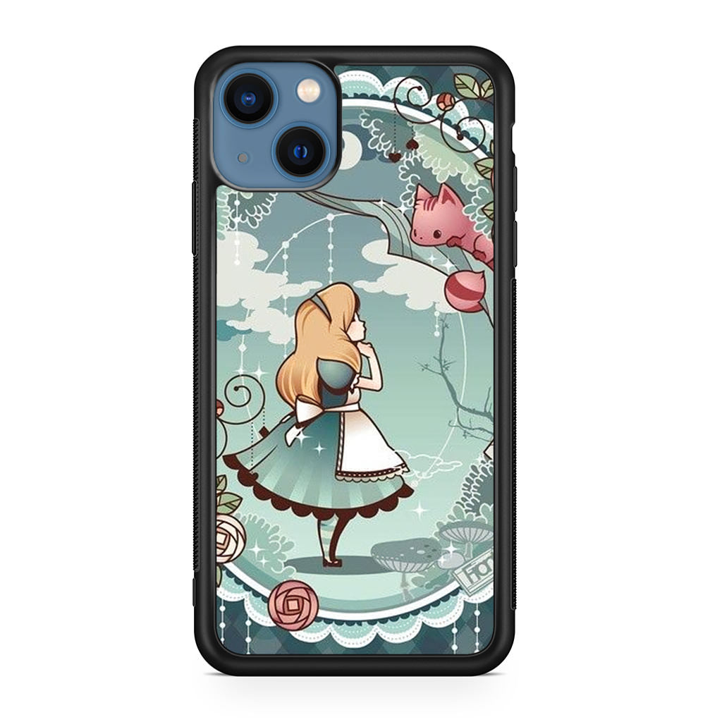 Alice And Cheshire Cat Poster iPhone 13 / 13 mini Case