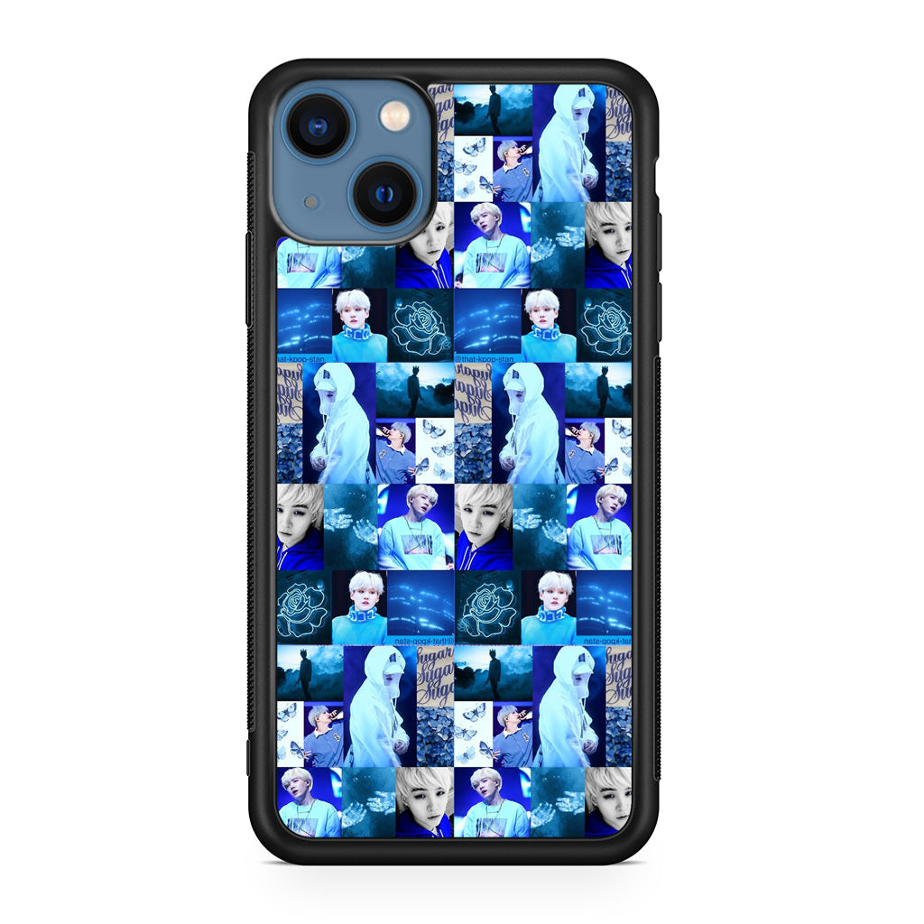 BTS Suga Blue Aesthetic Collage iPhone 13 / 13 mini Case