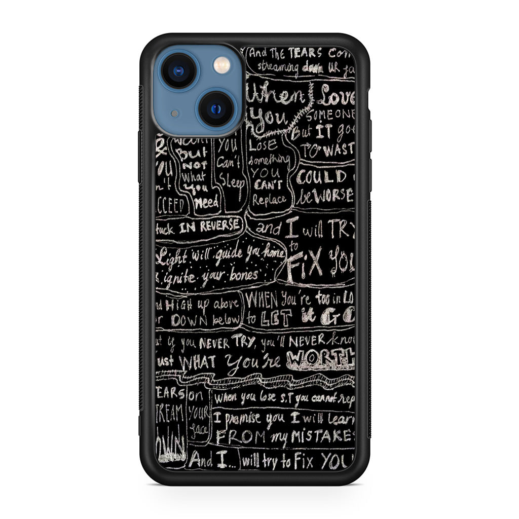 Fix You Lyrics iPhone 13 / 13 mini Case