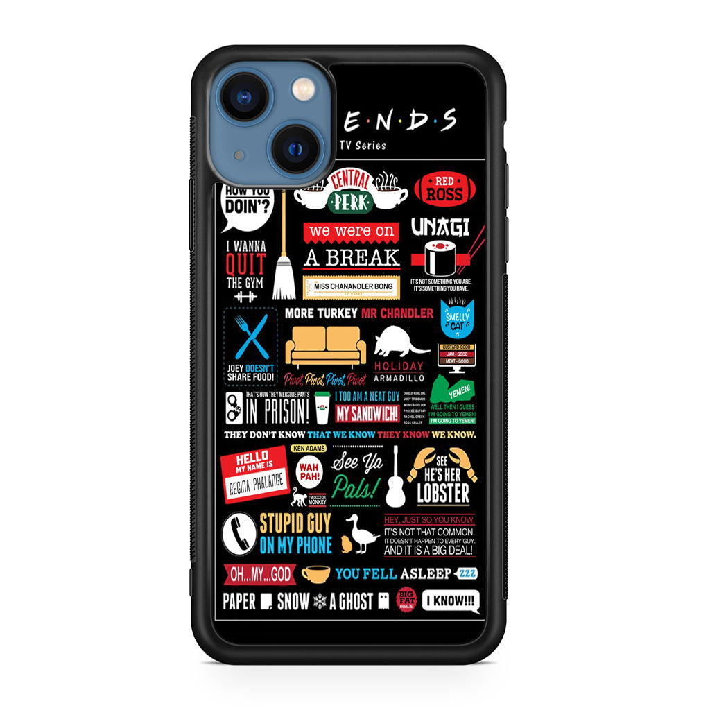 Friends TV Show Quotes Poster iPhone 13 / 13 mini Case