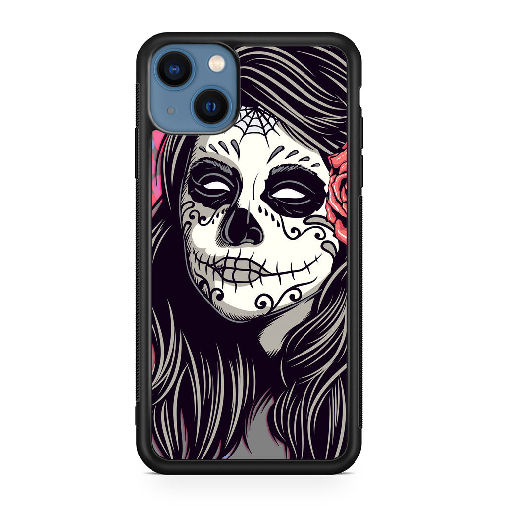 Girl Skull Flower iPhone 13 / 13 mini Case