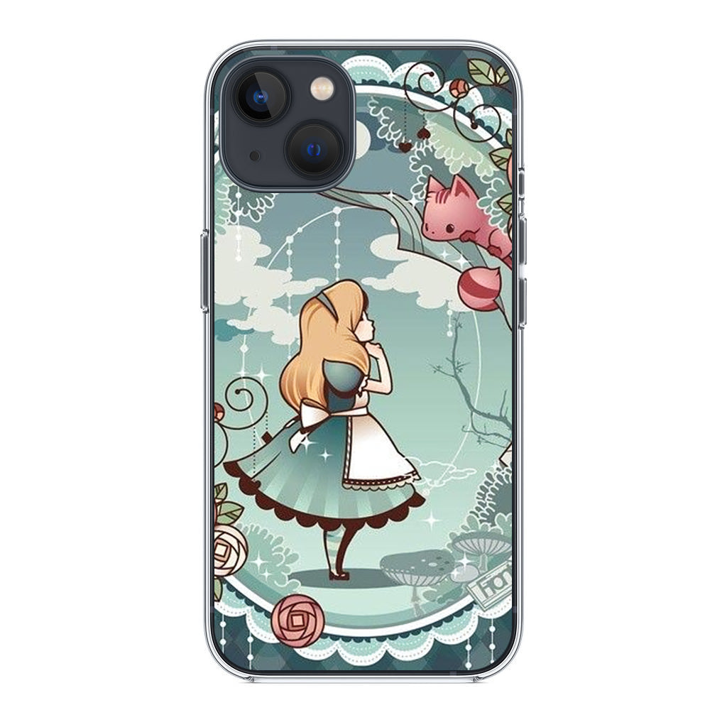 Alice And Cheshire Cat Poster iPhone 13 / 13 mini Case