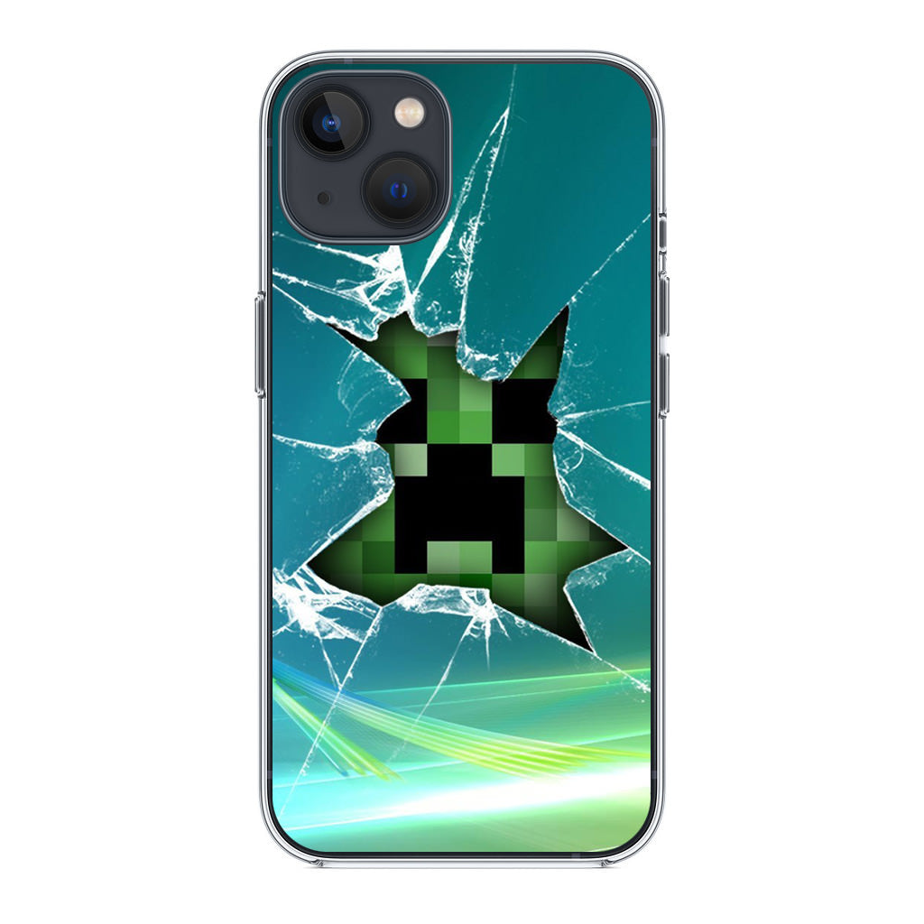 Creeper Glass Broken Green iPhone 13 / 13 mini Case