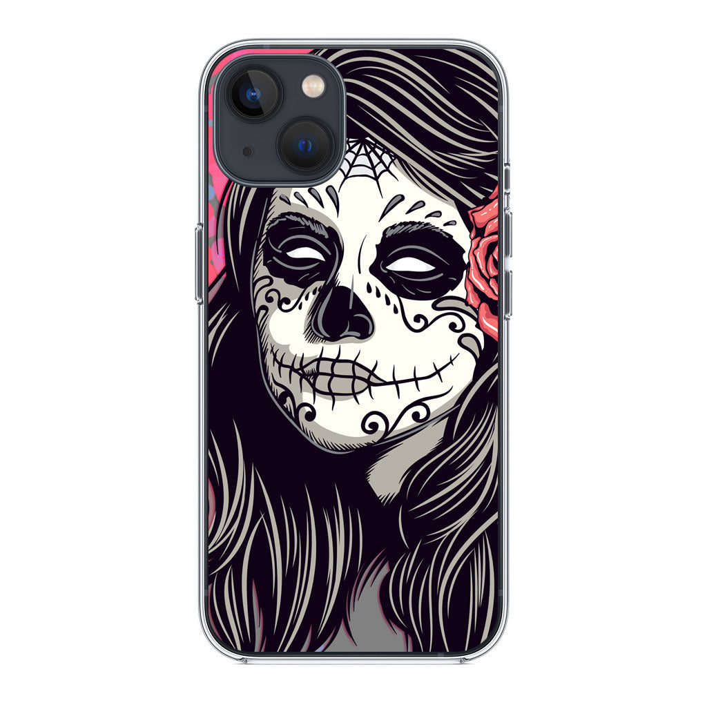 Girl Skull Flower iPhone 13 / 13 mini Case