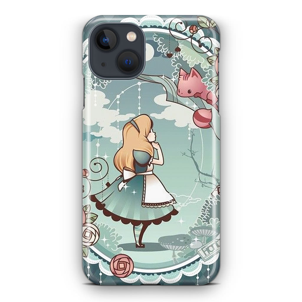 Alice And Cheshire Cat Poster iPhone 13 / 13 mini Case