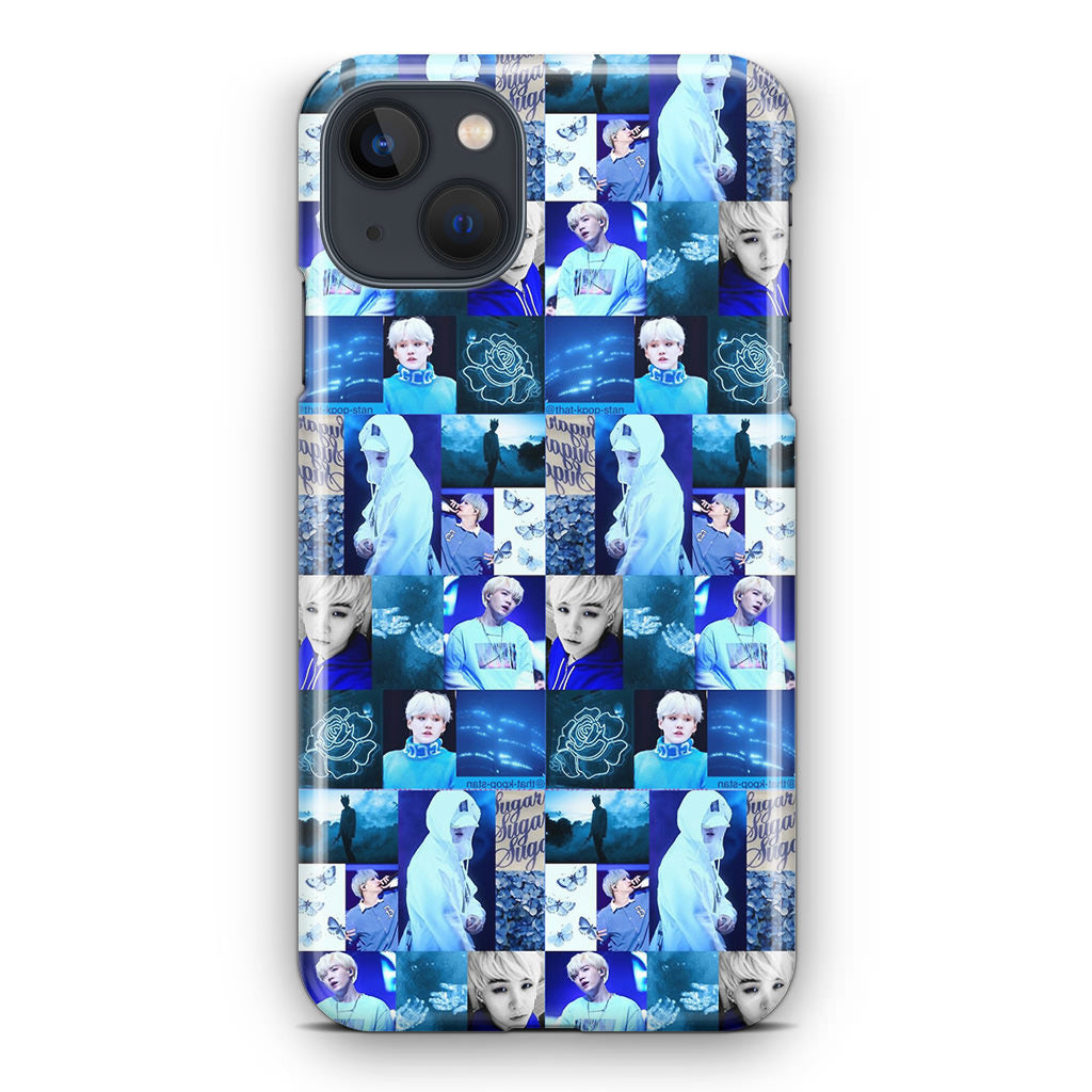 BTS Suga Blue Aesthetic Collage iPhone 13 / 13 mini Case