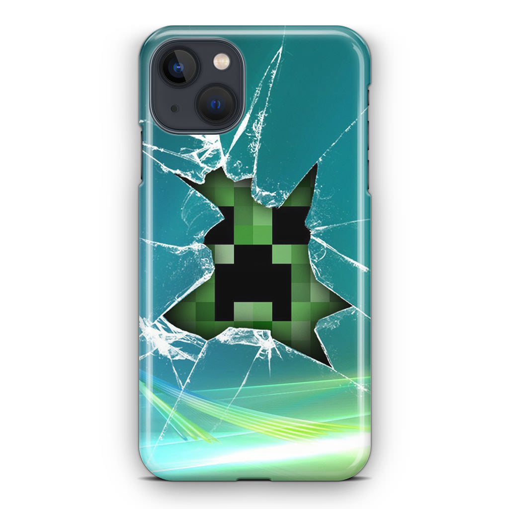 Creeper Glass Broken Green iPhone 13 / 13 mini Case