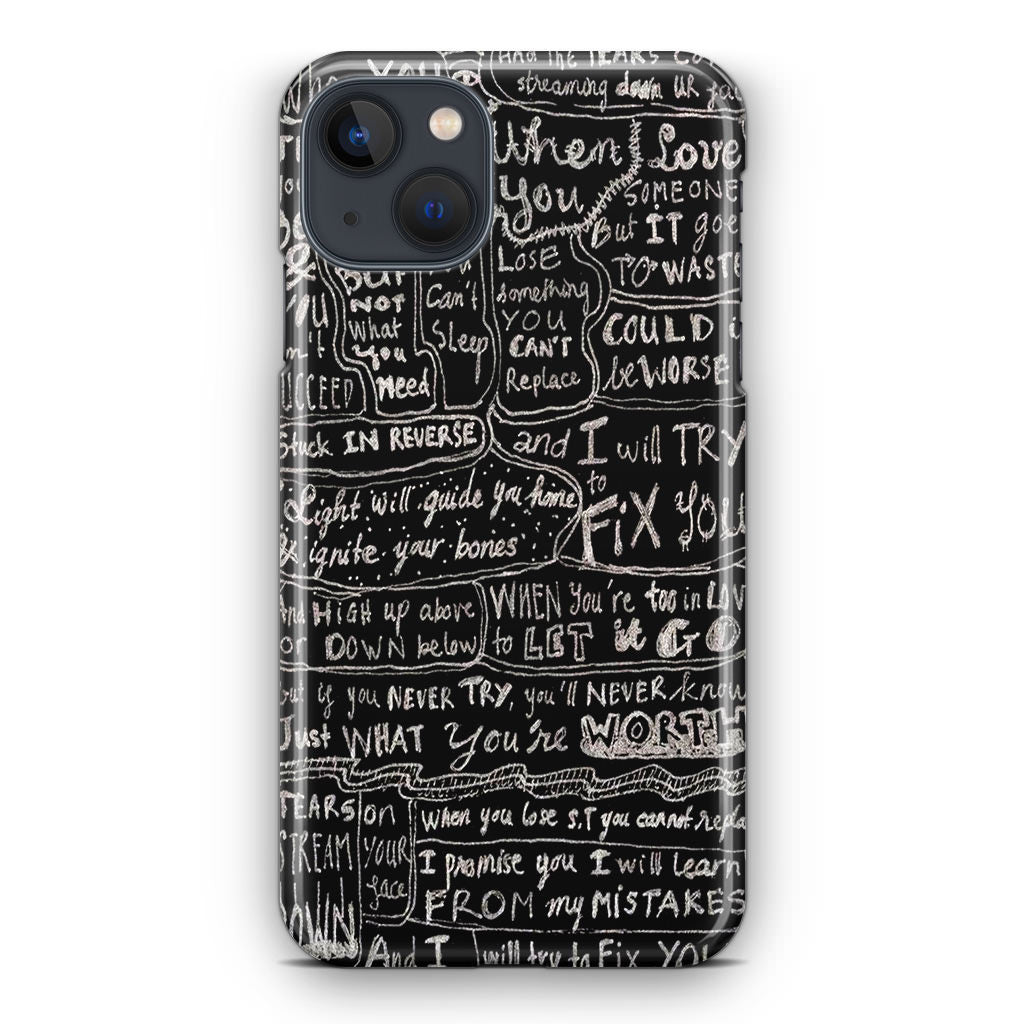 Fix You Lyrics iPhone 13 / 13 mini Case