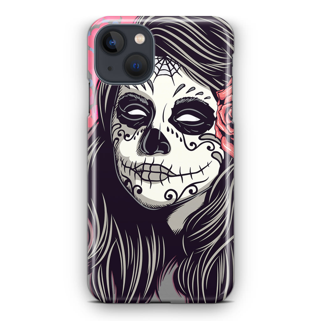 Girl Skull Flower iPhone 13 / 13 mini Case