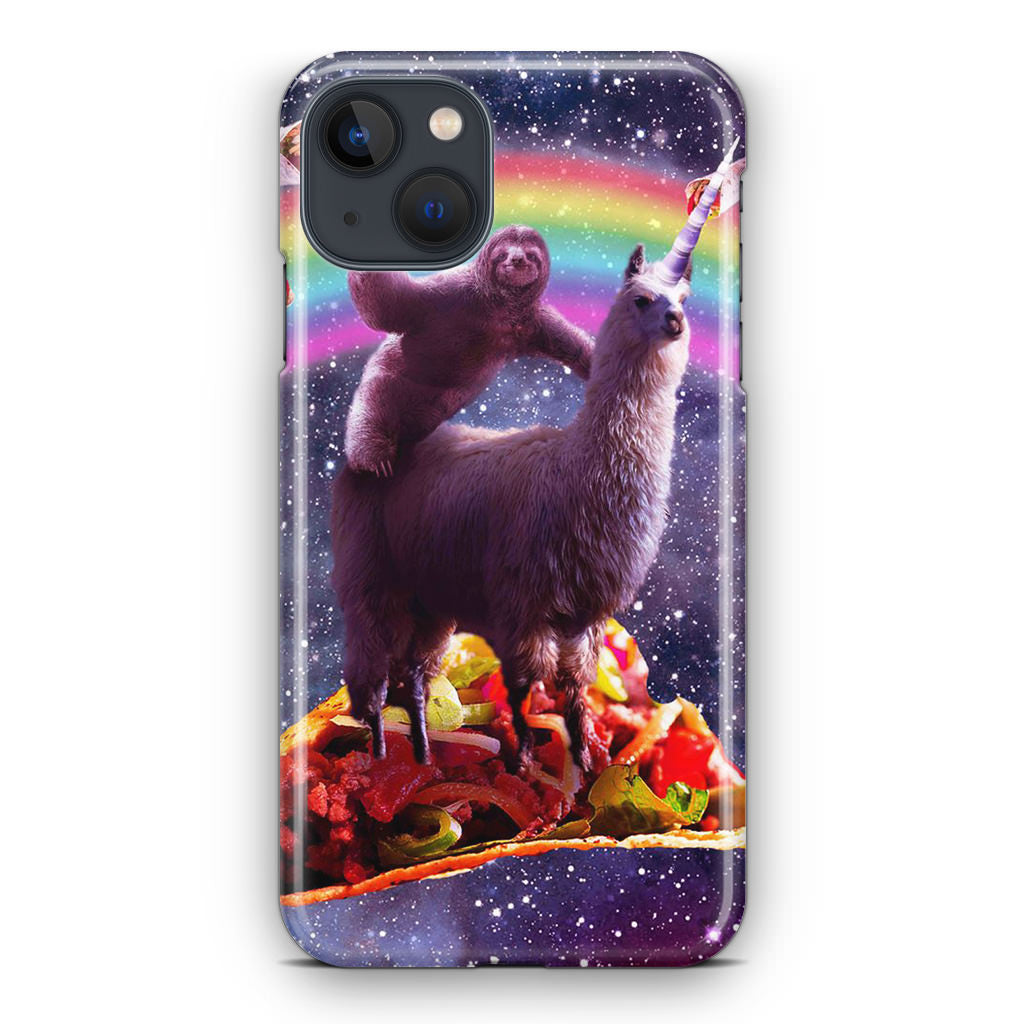 LLama And Sloth On Space iPhone 13 / 13 mini Case