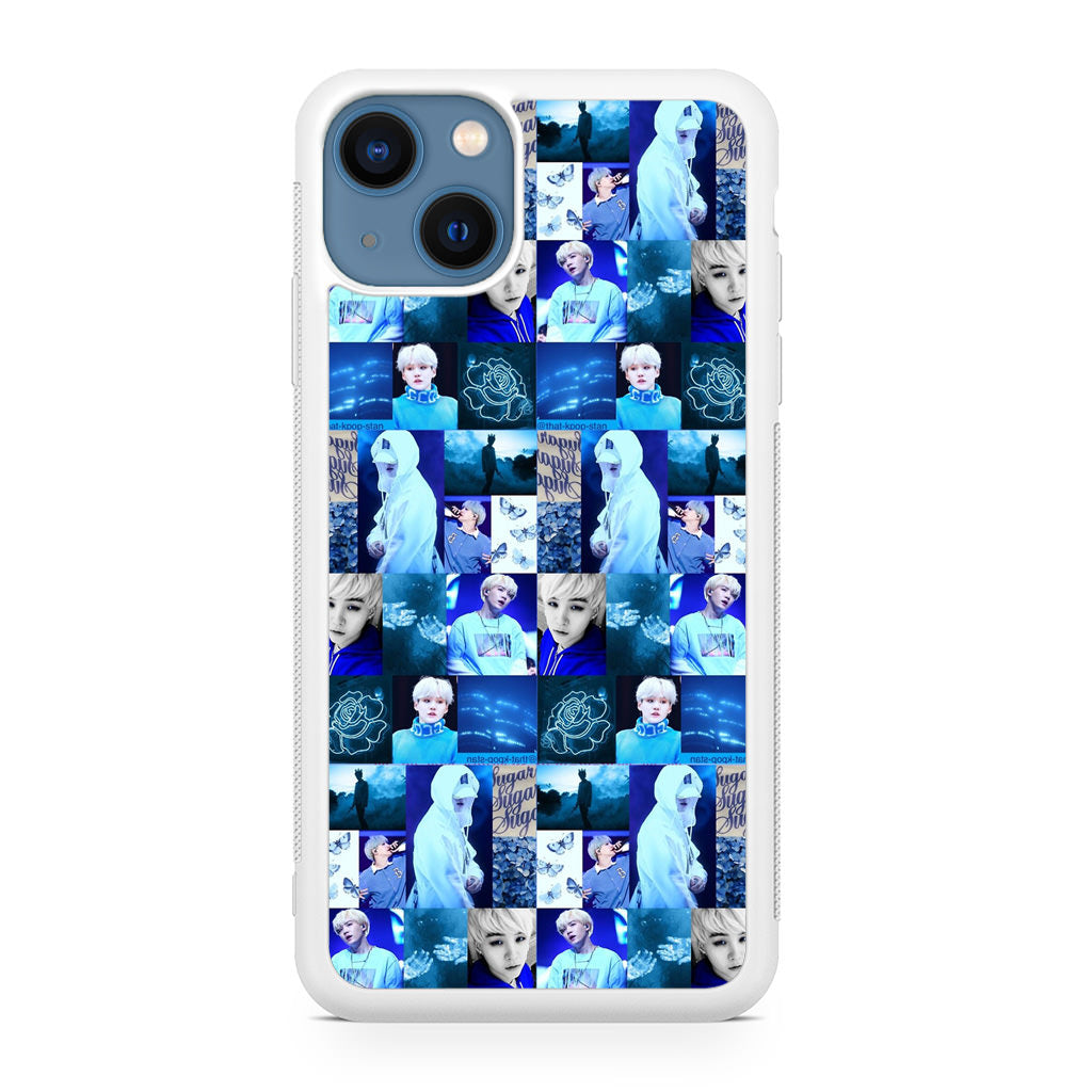 BTS Suga Blue Aesthetic Collage iPhone 13 / 13 mini Case