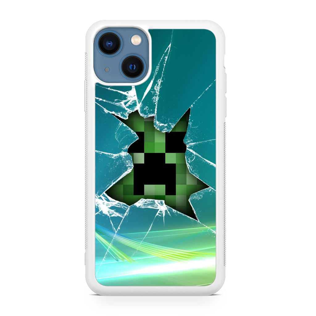 Creeper Glass Broken Green iPhone 13 / 13 mini Case