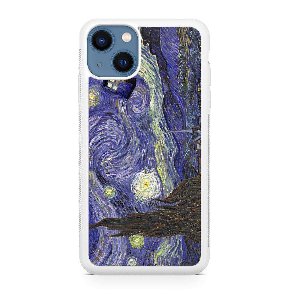 Dr Who Tardis In Van Gogh Starry Night iPhone 13 / 13 mini Case