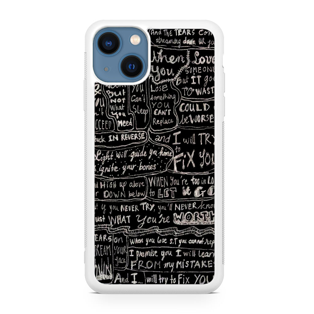 Fix You Lyrics iPhone 13 / 13 mini Case