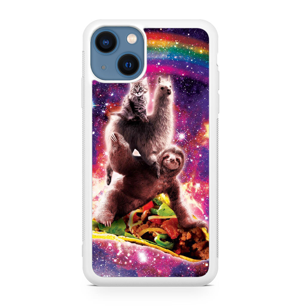 LLama Sloth And Cat Playing Together iPhone 13 / 13 mini Case