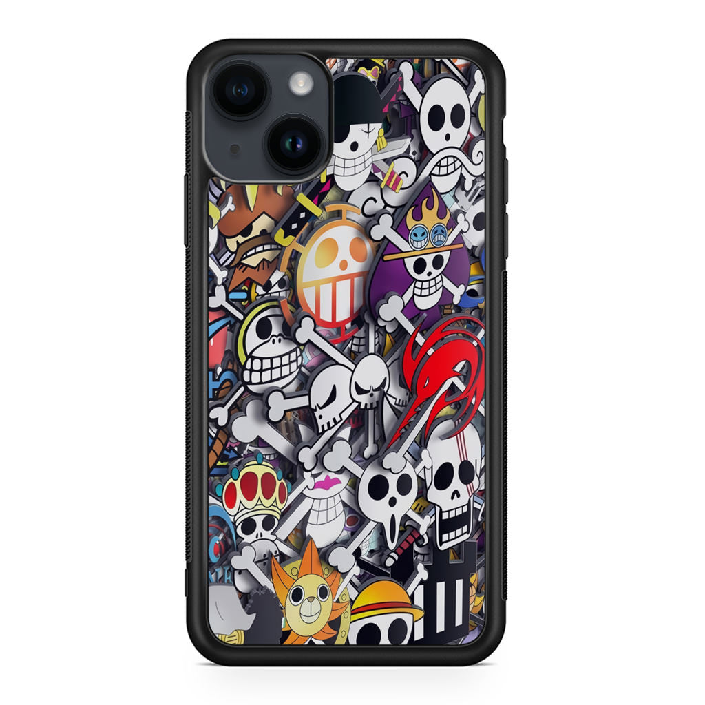 All Pirate Symbols One Piece iPhone 14 / 14 Plus Case