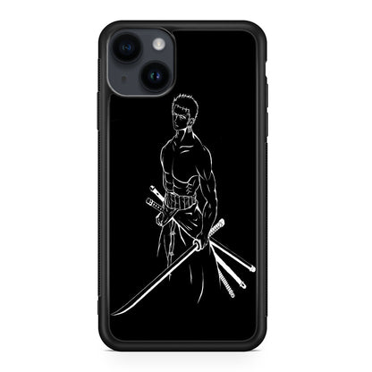 Roronoa Zoro Outlines iPhone 14 / 14 Plus Case