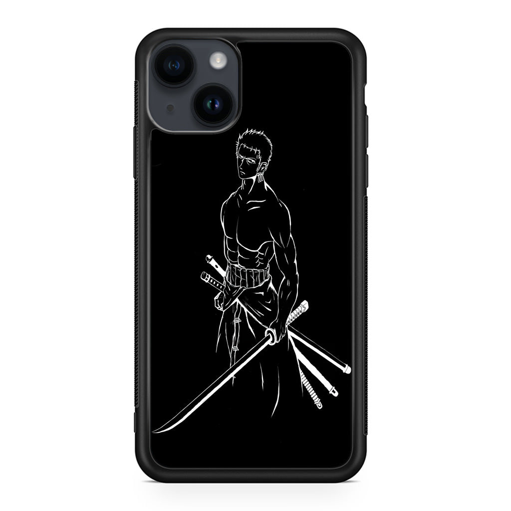 Roronoa Zoro Outlines iPhone 15 / 15 Plus Case