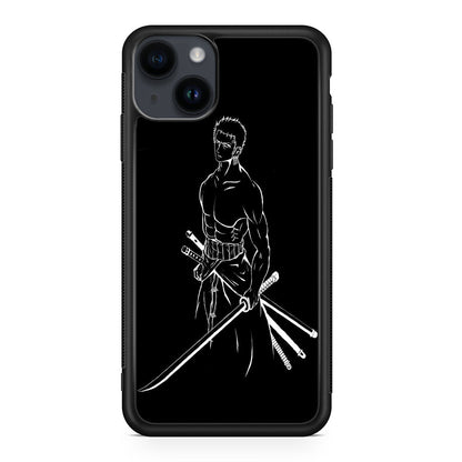 Roronoa Zoro Outlines iPhone 15 / 15 Plus Case