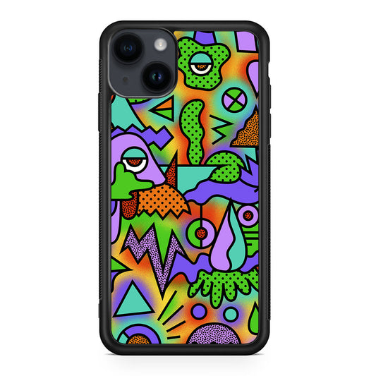 Abstract Colorful Doodle Art iPhone 14 / 14 Plus Case