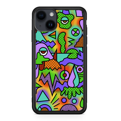 Abstract Colorful Doodle Art iPhone 15 / 15 Plus Case