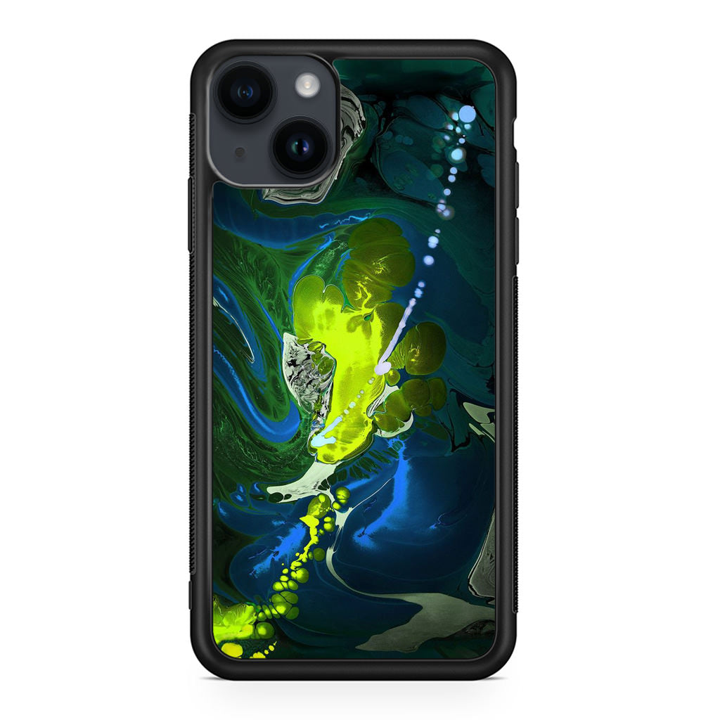 Abstract Green Blue Art iPhone 14 / 14 Plus Case