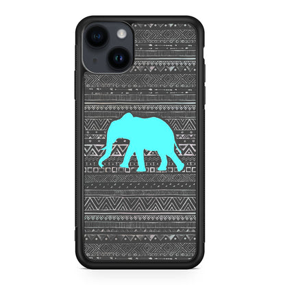 Aztec Elephant Turquoise iPhone 14 / 14 Plus Case