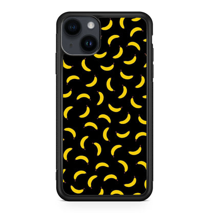 Bananas Fruit Pattern Black iPhone 14 / 14 Plus Case