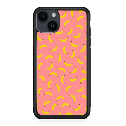 Bananas Fruit Pattern Pink iPhone 15 / 15 Plus Case