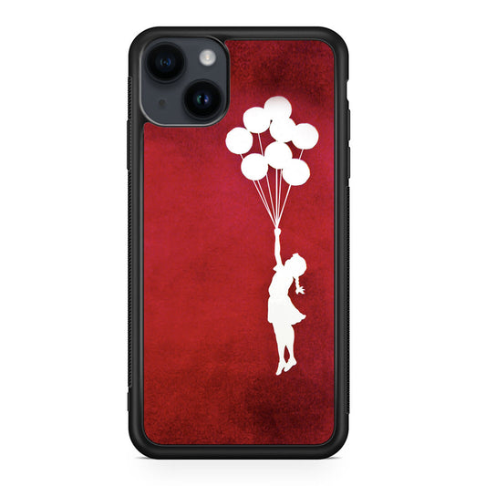 Banksy Girl With Balloons Red iPhone 14 / 14 Plus Case