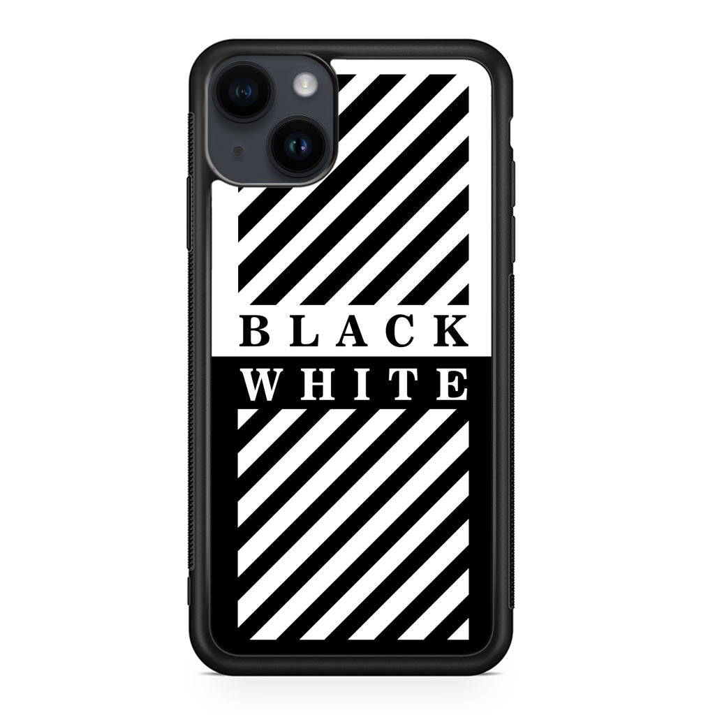 Black White Stripes iPhone 14 / 14 Plus Case