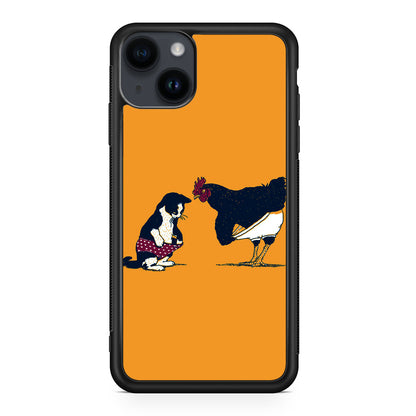 Cat Chicken Yellow Underwear Cute iPhone 14 / 14 Plus Case